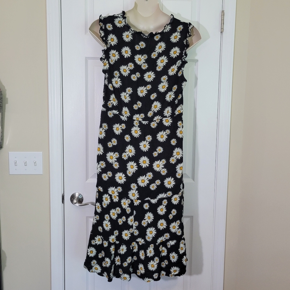 Sangria Daisy Floral Print Ruffle Dress Plus XXL - Picture 5 of 7